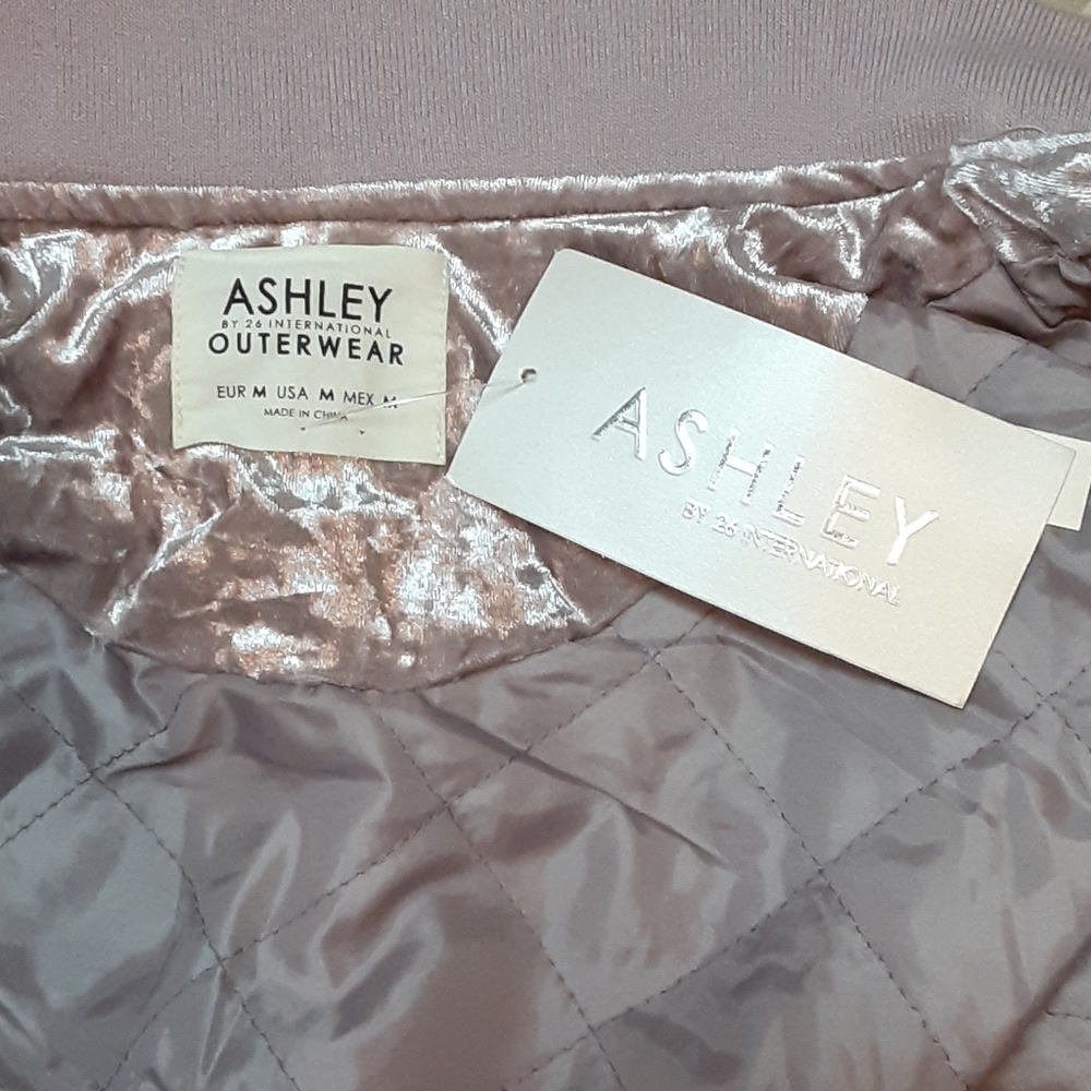 Mauve Crushed Velvet Bomber Jacket! - Picture 8 of 9